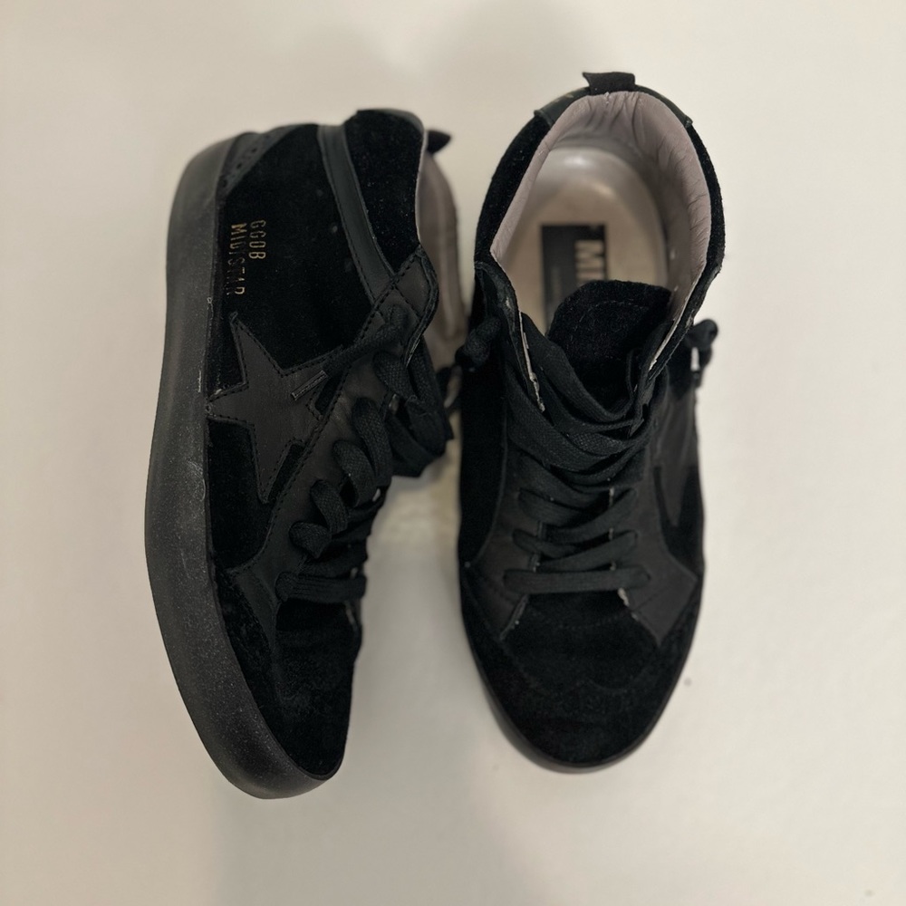 Black on black suede golden goose women’s sneakers size 37 - barely used